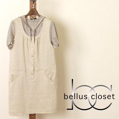 bellus closet (ベルスクローゼット) 麻コットンのジャンパースカート