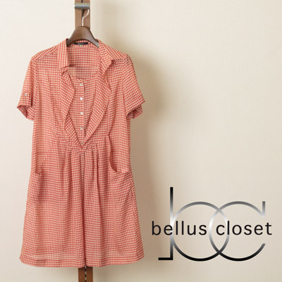 bellus closet (ベルスクローゼット) ギンガムチェック半袖ワンピース