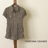 FONTANA GRANDE (フォンタナグランデ)　麻とコットンジャージ切替えのブラウスジャケットの画像