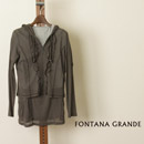 FONTANA GRANDE (フォンタナグランデ) フード付カーディガン + 半袖チュニック丈カットソーの画像