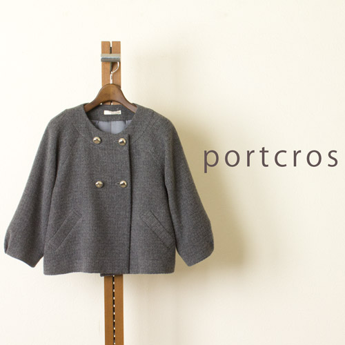 portcros (ポートクロス) アンゴラ混ノーカラーウールジャケット | ジャケット・コート | 40代からのファッション通販サイト