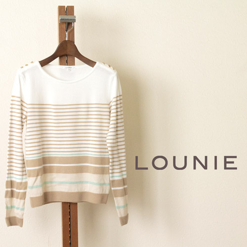 LOUNIE （ルーニィ） 金ボタン付カラフルボーダーニット | セーター・カーディガン | 40代からのファッション通販サイト