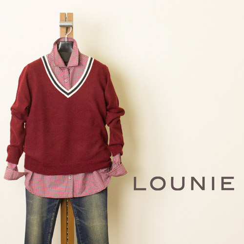 LOUNIE (ルーニィ) ウール混12ゲージ引き上げ柄チルデンニット | セーター・カーディガン | 40代からのファッション通販サイト