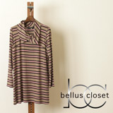 bellus closet (ベルス　クローゼット)衿付きボーダーチュニックの商品画像