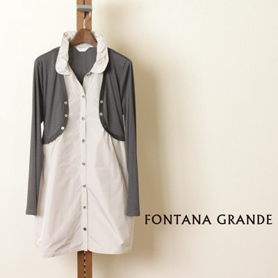FONTANA GRANDE (フォンタナグランデ) 重ね着風ギャザー衿チュニックブラウス