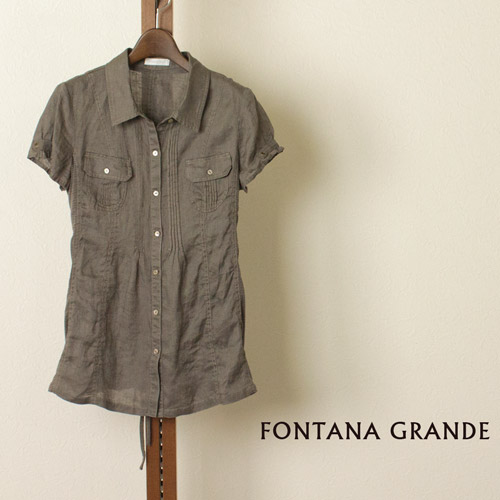 FONTANA GRANDE (フォンタナグランデ) 麻とコットンジャージ切替えのブラウスジャケットの商品メイン画像