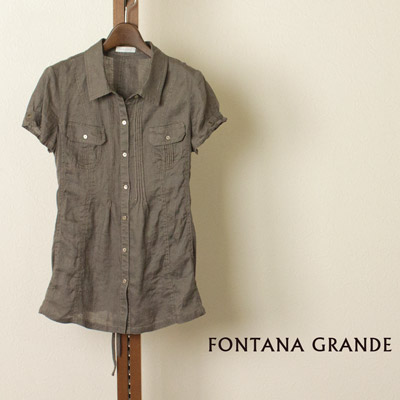 FONTANA GRANDE (フォンタナグランデ) 麻とコットンジャージ切替えのブラウスジャケットの商品画像