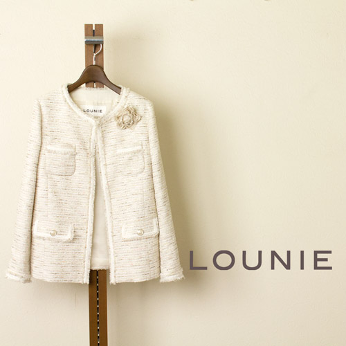 LOUNIE (ルーニィ) ファンシーツィードノーカラージャケット | ジャケット・コート | 40代からのファッション通販サイト