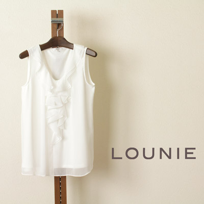 LOUNIE （ルーニィ） レーヨン混ベア天竺 + ポリシフォンジョーゼットプルオーバーの商品画像